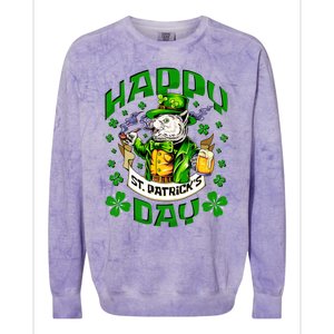 Irish Cat Happy St Patricks Day Gift Colorblast Crewneck Sweatshirt