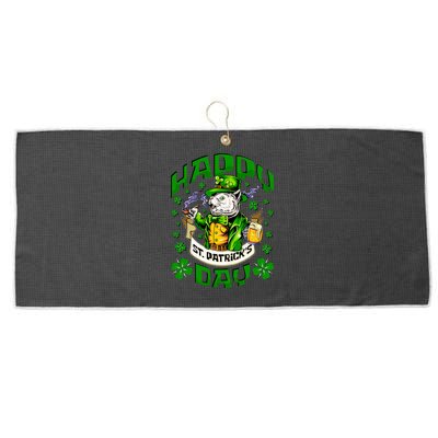 Irish Cat Happy St Patricks Day Gift Large Microfiber Waffle Golf Towel