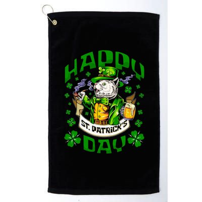 Irish Cat Happy St Patricks Day Gift Platinum Collection Golf Towel