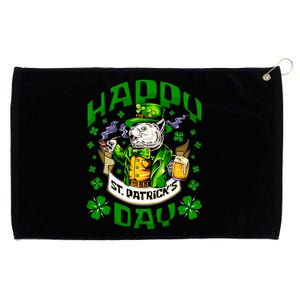 Irish Cat Happy St Patricks Day Gift Grommeted Golf Towel