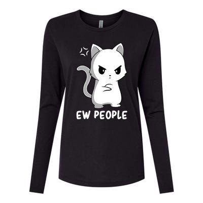 Introvert Cat Humor Antisocial Sarcasm Womens Cotton Relaxed Long Sleeve T-Shirt