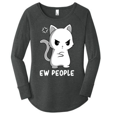 Introvert Cat Humor Antisocial Sarcasm Women's Perfect Tri Tunic Long Sleeve Shirt