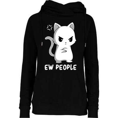 Introvert Cat Humor Antisocial Sarcasm Womens Funnel Neck Pullover Hood