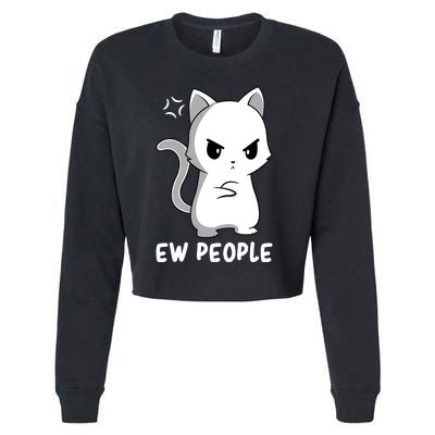 Introvert Cat Humor Antisocial Sarcasm Cropped Pullover Crew