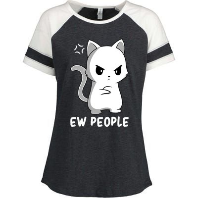 Introvert Cat Humor Antisocial Sarcasm Enza Ladies Jersey Colorblock Tee