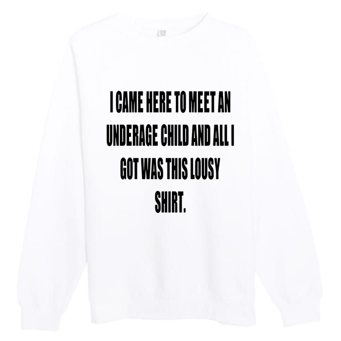 I Came Here To Meet An Underage Child And All I Got Was This Lousy Premium Crewneck Sweatshirt