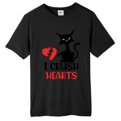 I Crush Hearts Funny Black Cats Valentine Cat Crusher Lovers Gift Tall Fusion ChromaSoft Performance T-Shirt