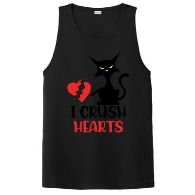 I Crush Hearts Funny Black Cats Valentine Cat Crusher Lovers Gift PosiCharge Competitor Tank