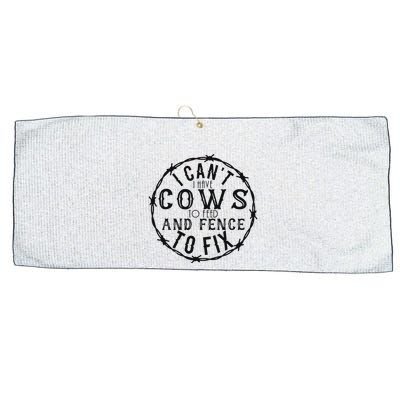 I CanT Have Cows To Feed And Fence To Fix Farmer Large Microfiber Waffle Golf Towel