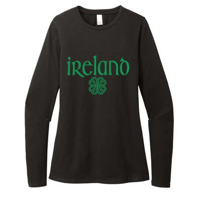 Ireland Clover Hearts Irish Style Text Green Print Gift Womens CVC Long Sleeve Shirt