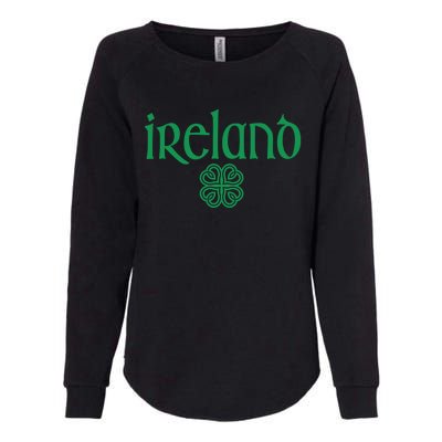 Ireland Clover Hearts Irish Style Text Green Print Gift Womens California Wash Sweatshirt