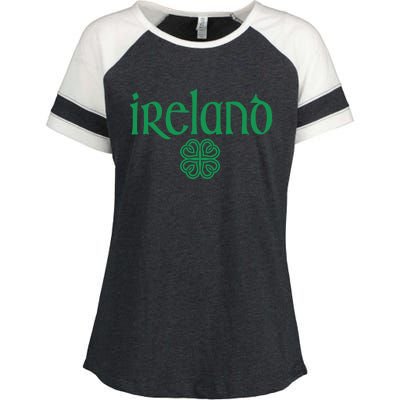 Ireland Clover Hearts Irish Style Text Green Print Gift Enza Ladies Jersey Colorblock Tee