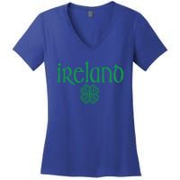 Ireland Clover Hearts Irish Style Text Green Print Gift Women's V-Neck T-Shirt