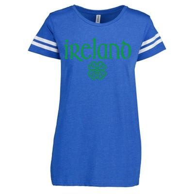 Ireland Clover Hearts Irish Style Text Green Print Gift Enza Ladies Jersey Football T-Shirt