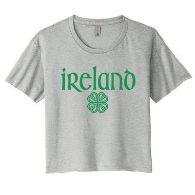 Ireland Clover Hearts Irish Style Text Green Print Gift Women's Crop Top Tee