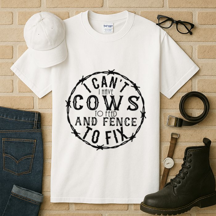 I CanT Have Cows To Feed And Fence To Fix Farmer Vintage Tall T-Shirt