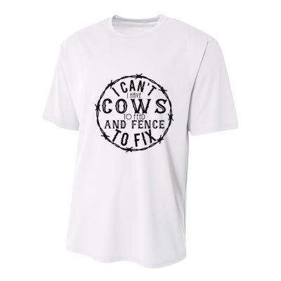 I CanT Have Cows To Feed And Fence To Fix Farmer Vintage Youth Performance Sprint T-Shirt