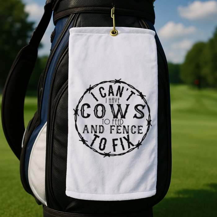 I CanT Have Cows To Feed And Fence To Fix Farmer Vintage Golf Towel