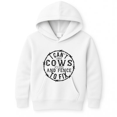 I CanT Have Cows To Feed And Fence To Fix Farmer Vintage Kids Hoodie