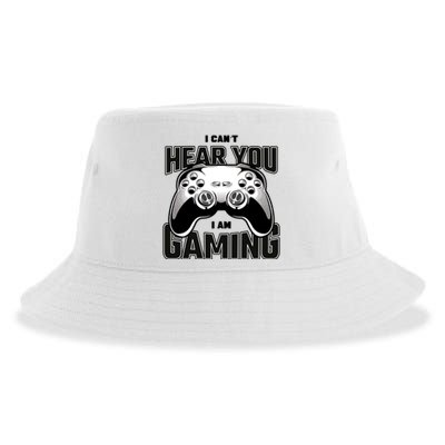 I Cant Hear You I Am Gaming Funny Gift Sustainable Bucket Hat