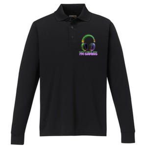 I CanT Hear You IM Gaming Addicted Gamer Graphic Cool Gift Performance Long Sleeve Polo