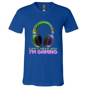 I CanT Hear You IM Gaming Addicted Gamer Graphic Cool Gift V-Neck T-Shirt