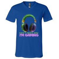 I CanT Hear You IM Gaming Addicted Gamer Graphic Cool Gift V-Neck T-Shirt