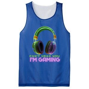 I CanT Hear You IM Gaming Addicted Gamer Graphic Cool Gift Mesh Reversible Basketball Jersey Tank