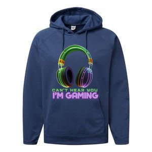 I CanT Hear You IM Gaming Addicted Gamer Graphic Cool Gift Performance Fleece Hoodie