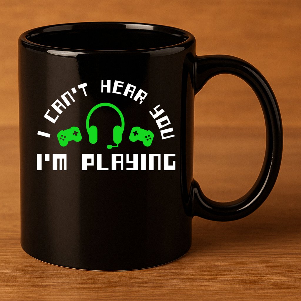 I Cant Hear You I Am Playing Gaming Headset Gift 11oz C Handle Ceramic Mug
