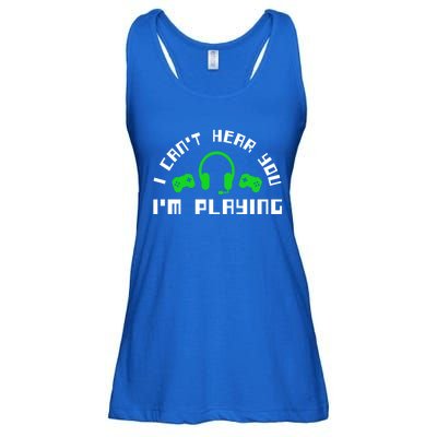 I Cant Hear You I Am Playing Gaming Headset Gift Ladies Essential Flowy Tank