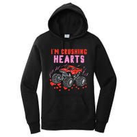 I Crush Hearts Monster Truck Toddler Boys Valentines Day Women's Pullover Hoodie