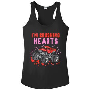 I Crush Hearts Monster Truck Toddler Boys Valentines Day Ladies PosiCharge Competitor Racerback Tank