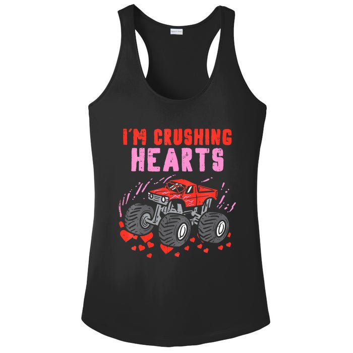 I Crush Hearts Monster Truck Toddler Boys Valentines Day Ladies PosiCharge Competitor Racerback Tank