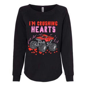 I Crush Hearts Monster Truck Toddler Boys Valentines Day Womens California Wash Sweatshirt