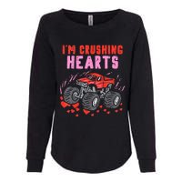 I Crush Hearts Monster Truck Toddler Boys Valentines Day Womens California Wash Sweatshirt