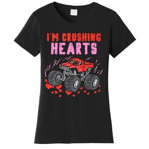 I Crush Hearts Monster Truck Toddler Boys Valentines Day Women's T-Shirt