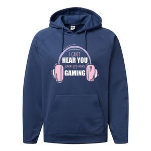 I CanT Hear You IM Gaming Funny Gamer Headset Cool Gift Performance Fleece Hoodie