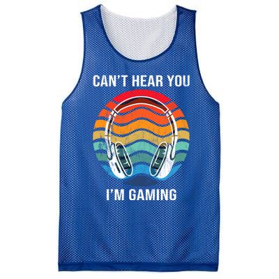 I Can't Hear You I'm Gaming Funny Cool Gamer Gift Vintage Gift Mesh Reversible Basketball Jersey Tank