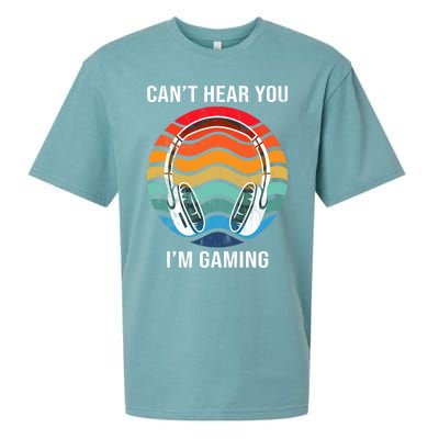 I Can't Hear You I'm Gaming Funny Cool Gamer Gift Vintage Gift Sueded Cloud Jersey T-Shirt