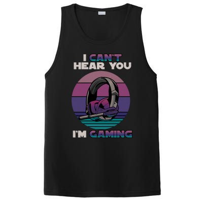 I Can't Hear You I'm Gaming Gamer Vintage Retro Gaming Gift PosiCharge Competitor Tank