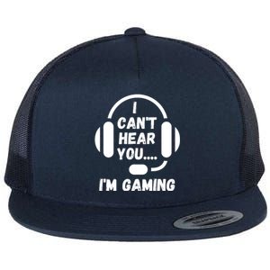 I Can't Hear You I'm Gaming, Gaming, Funny Gamer, Gaming Flat Bill Trucker Hat