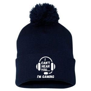 I Can't Hear You I'm Gaming, Gaming, Funny Gamer, Gaming Pom Pom 12in Knit Beanie