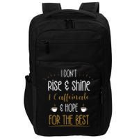 I Caffeinate & Hope For The Best Funny Coffee Lover Gift Impact Tech Backpack