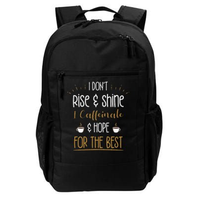 I Caffeinate & Hope For The Best Funny Coffee Lover Gift Daily Commute Backpack