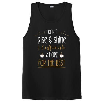 I Caffeinate & Hope For The Best Funny Coffee Lover Gift PosiCharge Competitor Tank