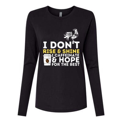 I Caffeinate & Hope For The Best Coffee Lover Caffeine Womens Cotton Relaxed Long Sleeve T-Shirt