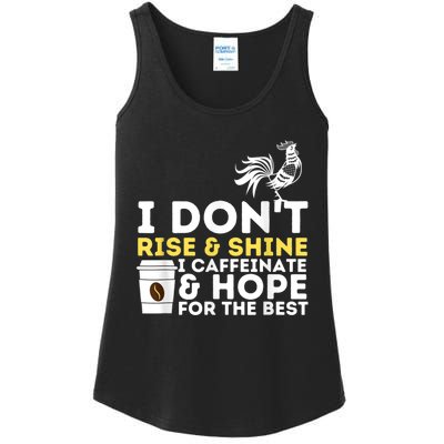 I Caffeinate & Hope For The Best Coffee Lover Caffeine Ladies Essential Tank