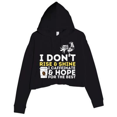 I Caffeinate & Hope For The Best Coffee Lover Caffeine Crop Fleece Hoodie