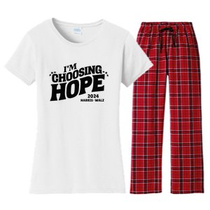 IM Choosing Hope Kamala Harris Tim Walz Waltz 2024 Women's Flannel Pajama Set